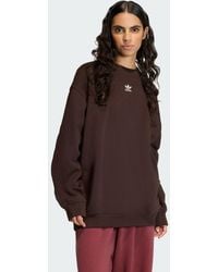 adidas - Sweatshirt Adidas Essentials Fleece Long Oversized Crew Sweatshirt - Lyst
