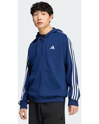 adidas - Essentials 3-Stripes French Terry Full-Zip Hoodie - Lyst