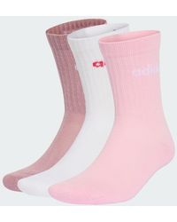 adidas - Linear Crew Cushioned Socks 3 Pairs - Lyst
