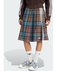 adidas - Pleated Check Skirt - Lyst