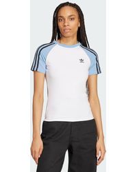 adidas - Camiseta Adicolor Raglan Slim 3 Bandas - Lyst