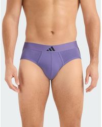 adidas - Active Flex Cotton 3 Stripes 2Pk Low Rise Brief - Lyst