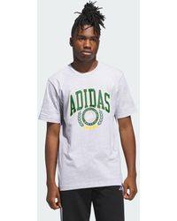 adidas - T-Shirt Con Grafica Varsity Crest - Lyst