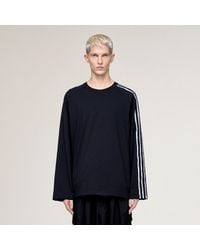 adidas - Camiseta Manga Larga Con Bordes Sin Rematar Y-3 3 Stripes - Lyst