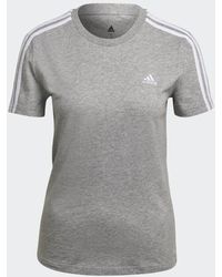 adidas - T-shirt LOUNGEWEAR Essentials Slim 3-Stripes - Lyst