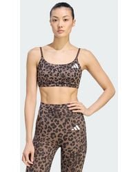 adidas - Optime Essentials 3-Stripes Leopard Light Support Bra - Lyst