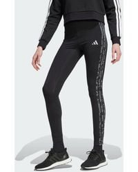 adidas - Animal Print 3-Stripes High Rise Leggings - Lyst