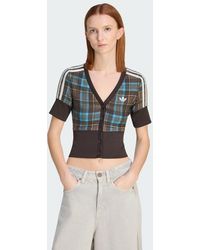 adidas - Camisa De Cuadros Con Cuello De Pico Y Botones - Lyst