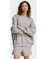 adidas - Essentials Crew Long Fleece Os Sweatshirt - Lyst