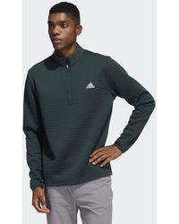 Herren Bekleidung Pullover und Strickware Sweatjacken adidas Synthetik DWR 1/4-Zip Pullover in Grün für Herren 