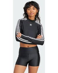 adidas Originals - Maglia 3-Stripes Cropped Long Sleeve - Lyst