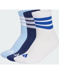 adidas - 3 Stripes Cushioned Sportswear Mid Cut Socks 3 Pair Pack - Lyst