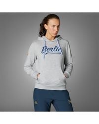 adidas - Felpa Con Cappuccio Bmw Berlin Marathon 2024 Graphic - Lyst