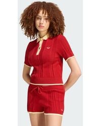 adidas - Cable Knit Cali Tee Polo - Lyst