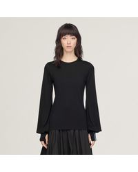 adidas - Y-3 Wool Cinched Drape Long Sleeve Long-Sleeve Top - Lyst