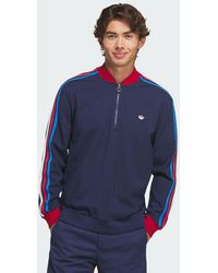 adidas - Originals 3-Stripe Half-Zip Sweatshirt - Lyst