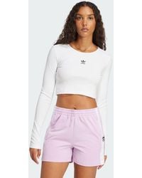 adidas - Camiseta Manga Larga Essentials Ribbed Crop - Lyst