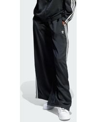 adidas - Satin Wide Leg Joggers - Lyst