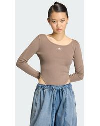 adidas - Essentials Rib Longsleeve Bodysuit Washed - Lyst