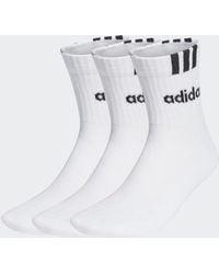 adidas - 3-stripes Linear Half-crew Cushioned Socks 3 Pairs - Lyst