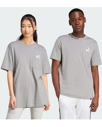adidas - Lounge Slides Graphic Pocket Tee - Lyst