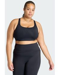 adidas - Optime Workout 3-Stripes Medium Support Bra (Plus Size) - Lyst