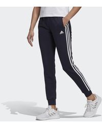 essentials french terry tapered cuff 3 stripes joggers