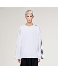 adidas - Y-3 Raw Edge 3 Stripes Long Sleeve Long-Sleeve Top - Lyst