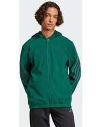 adidas - Felpa Con Cappuccio Future Icons 3-Stripes Polar Fleece Full-Zip - Lyst