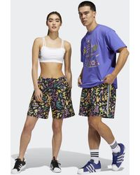 adidas Love Unites Doodle Print Woven Shorts – Genderneutral - Blau