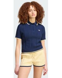 adidas - Cable Knit Cali Tee Polo - Lyst