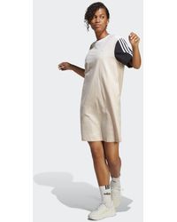 adidas - Essentials 3-Streifen Single Jersey Boyfriend T-Shirt-Kleid - Lyst