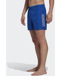adidas Short Length Mid 3-stripes Zwemshort - Blauw