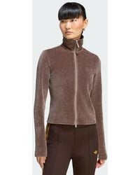 adidas - Prem Ess Chenille Zip Up Track Cardigan - Lyst