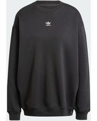 adidas - Essentials Fleece Long Oversized Crew Sweatshirt - Lyst