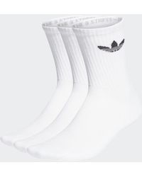 adidas - Cushioned Trefoil Mid-Cut Crew Socks 3 Pairs - Lyst