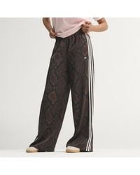 adidas - Satin Snake Print Wide Leg Track Joggers - Lyst