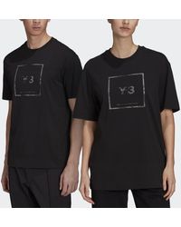 adidas Y-3 Reflective Square Logo Short Sleeve T-Shirt - Schwarz