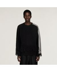 adidas - Y-3 Knitted 3-Stripes Fringy Sweatshirt - Lyst