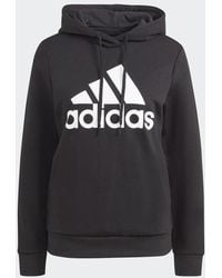 adidas - Essentials Big Logo Fleece Hoodie - Lyst