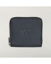 adidas - Y-3 Crinkle Leather Wallet - Lyst