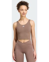 adidas - 3 Stripes Studio All Me Light Support Tank Top - Lyst