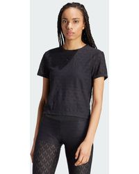 adidas - Fashion Monogram Lace Cropped T-shirt - Lyst