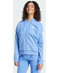 adidas - Chaqueta De Felpa Con Capucha Y Cremallera Essentials 3 Stripes - Lyst