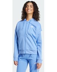adidas - Essentials 3-Stripes Full-Zip Fleece Hoodie - Lyst