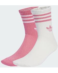 adidas - 3-Stripes Glitter Crew Socks 2 Pairs - Lyst