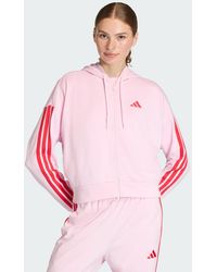 adidas - Essentials 3-Stripes French Terry Full-Zip Hoodie - Lyst
