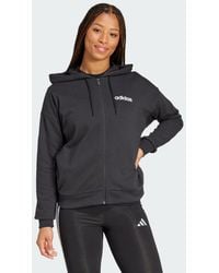 adidas - Essentials Linear Full Zip French Terry Hoodie - Lyst