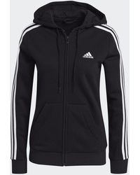 adidas - Essentials Fleece 3-stripes Full-zip Hoodie - Lyst