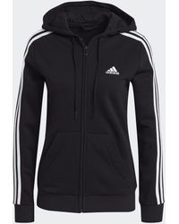 adidas - Essentials Fleece 3-stripes Full-zip Hoodie - Lyst